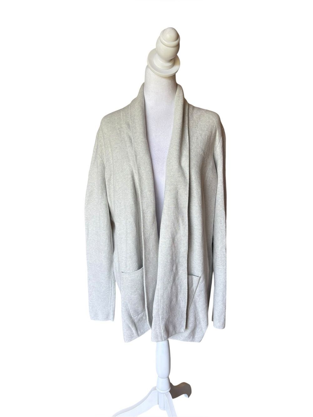 J Crew Factory Chelsea Sweater Blazer Cotton Gray Womens XL Open Front